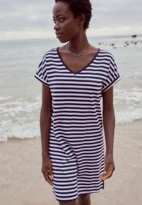 Next V-NECK CAPPED SLEEVE  - Džersio suknelė - navy white