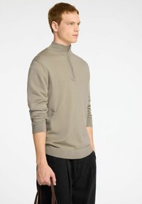 Selected Homme HALF-ZIP PULLOVER - Stickad tröja - kelp