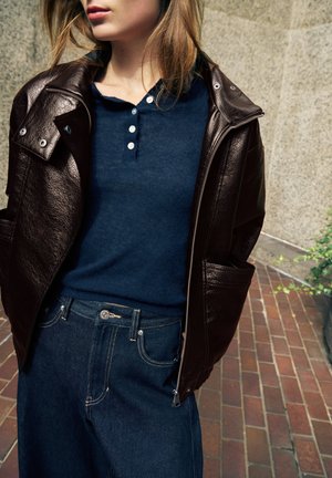 PULL&BEAR, Veste en similicuir - dark brown