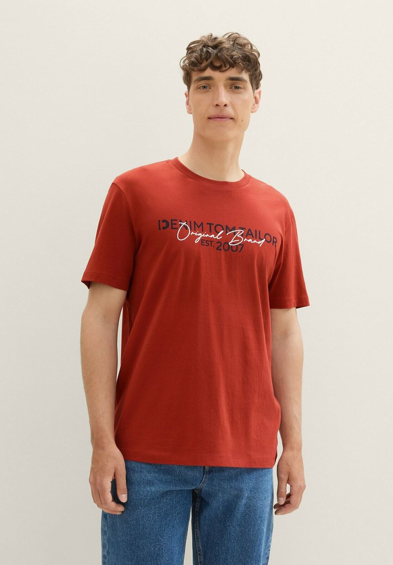 TOM TAILOR DENIM LOGO - T-shirts print - currant red
