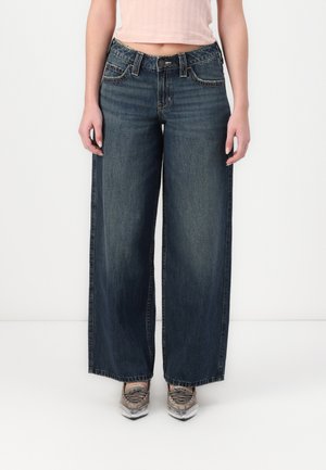 Low-Rise Dark Wash Super Baggy Jeans - Džínsy voľného strihu - washed grey clean