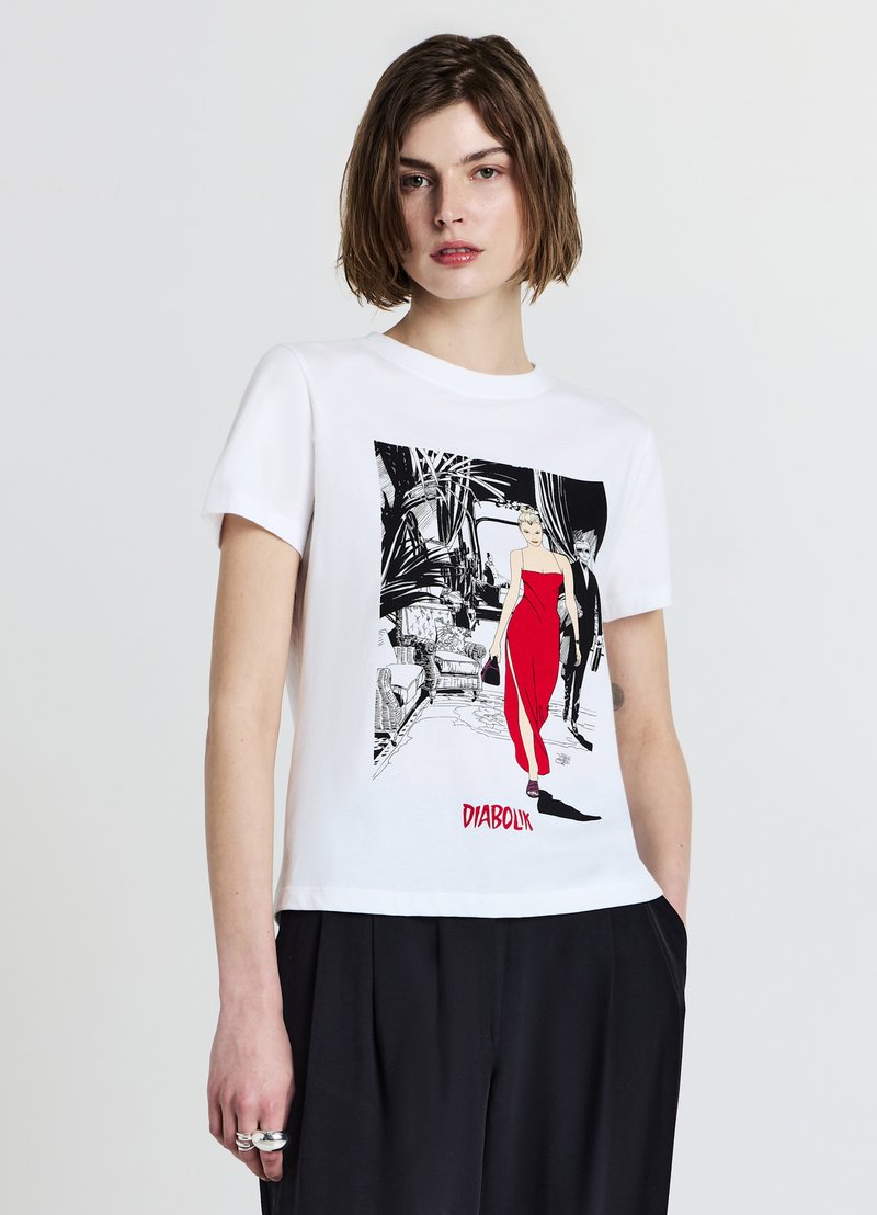 Calliope STAMPA EVA KANT - T-shirt con stampa - bianco ottico
