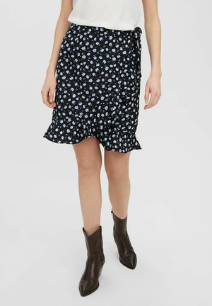 PRINT - A-line skirt - black