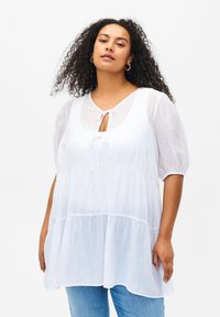 Zizzi MIT A-LINIE UND RELEMENT - Tunika - bright white