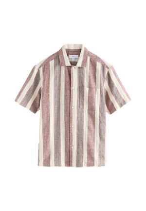 Next, REGULAR FIT - TEXTURED STRIPE SHORT SLEEVE - Hemd - red