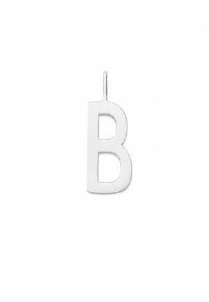 Silberanhänger in Form des Großbuchstabens B mit einer kleinen Öse zum Befestigen an einer Kette oder Halskette.
