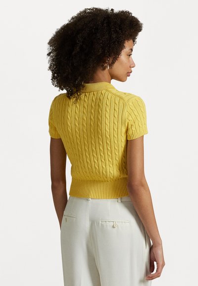 Polo Ralph Lauren CABLE KNIT COTTON CROPPED POLO SHIRT - Polo krekls - fall yellow