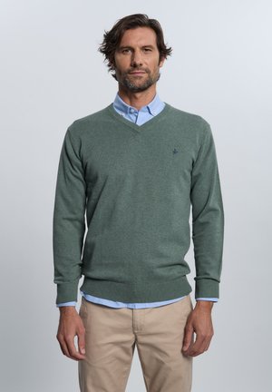 CUELLO PICO CLÁSICO - Jersey de punto - verde claro