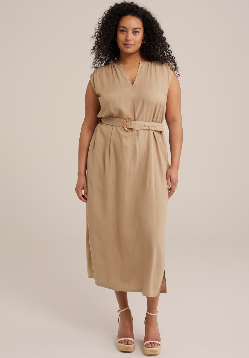 WE Fashion CURVE - Jurk - beige