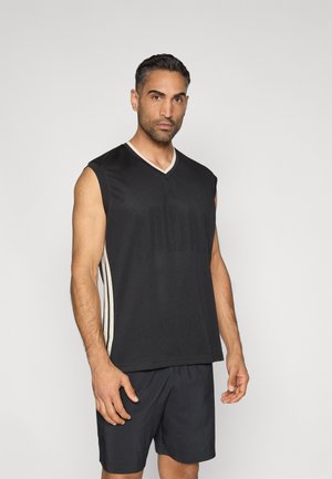 TANK - Top - black/crystal linen/off white