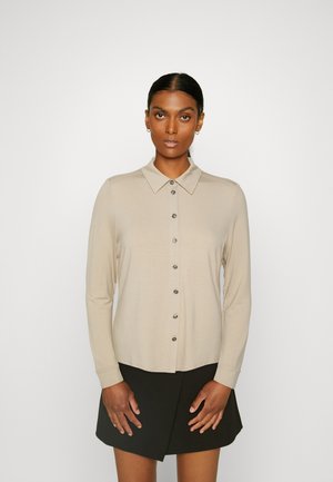 LONG SLEEVE COLLAR BUTTON PLACKET - Button-down blouse - frosty sand