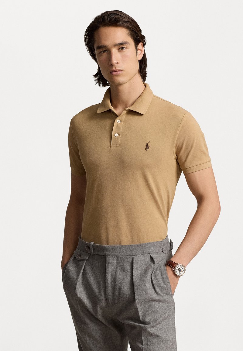 Polo Ralph Lauren CUSTOM SLIM FIT STRETCH MESH POLO SHIRT - Polo marškinėliai - classic camel