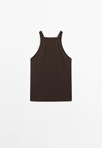Massimo Dutti HALTER NECK - Top - dark brown