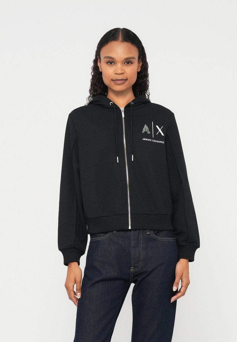 Armani Exchange Sweater met rits zwart