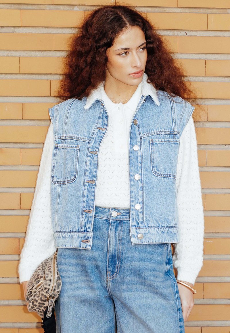 Blouson Sans Manches Jean Et Dentelle Chipie - Taille M - Occasion Très Bon état