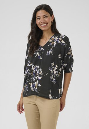 TRUDY - Bluse - black blue flowers