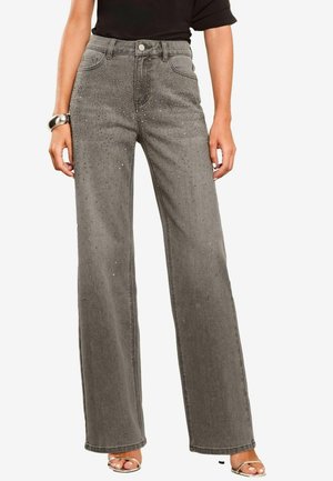MID RISE WIDE LEG-PETITE - Wide leg - grey diamante