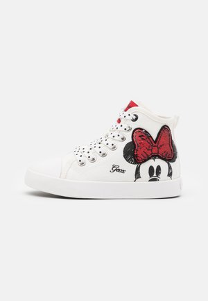 Disney Minnie Mouse GEOX JUNIOR CIAK GIRL - High-top trainers - offwhite/red