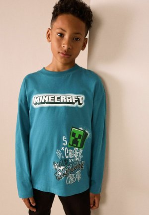 Next, REGULAR FIT - LONG SLEEVE MINECRAFT T-SHIRT - T-shirt à manches longues - teal blue