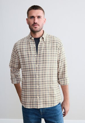 Next, REGULAR FIT-LONG SLEEVE CHECK - Camisa - ecru