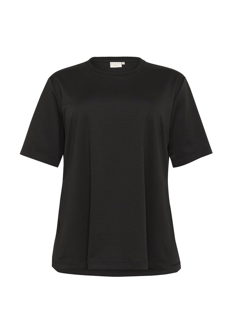 Kaffe Curve T-shirt basic gemêleerd zwart