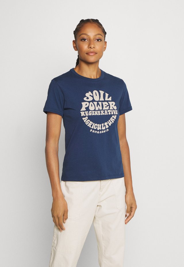 ROAD TO REGENERATIVE RINGER TEE - T-Shirt print - stone blue