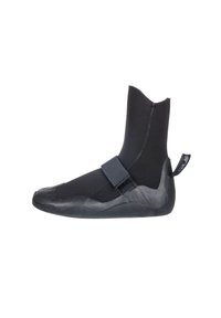 Botte de plongée en néoprène avec une tige noire et une semelle en caoutchouc, dotée d'une sangle en Velcro pour un maintien sécurisé et d'un design de bout lisse et arrondi.