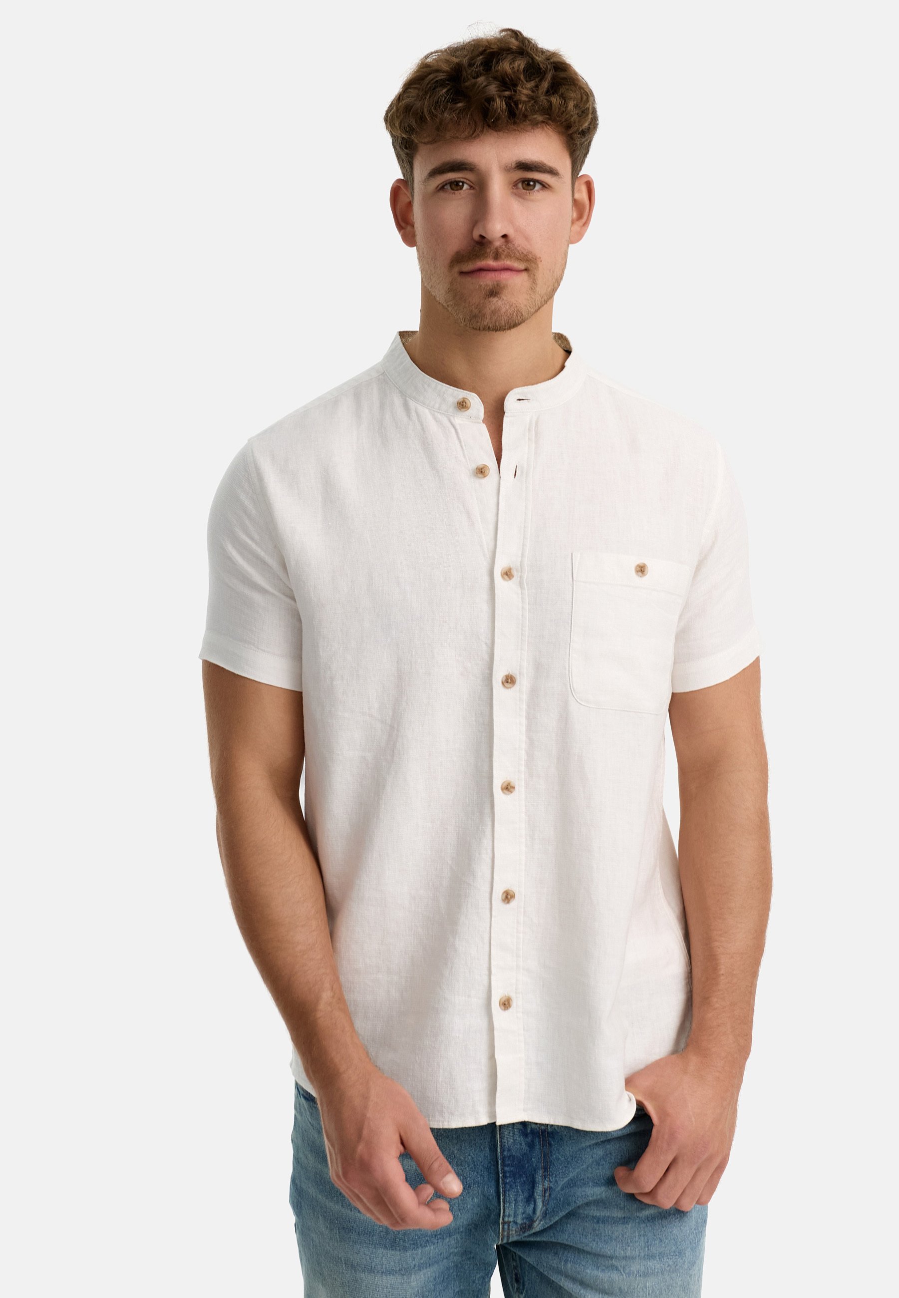 Indicode Heren Waylon Shirt | Hemd van linnen-katoenmix Otter M