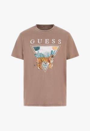 Guess, BEDRUCKTES LOGO-T-SHIRT - T-Shirt print - mehrfarbig braun