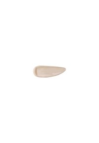 Beige, langwerpig keramisch schotel met een gladde textuur en een ondiepe kromming, die uitloopt in een puntige punt. Eenvoudige vorm, minimalistisch ontwerp.
