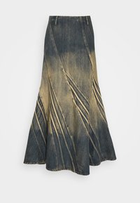 FRILLED SKIRT WITH FELL SEAMS  - Suknja od trapera - blue