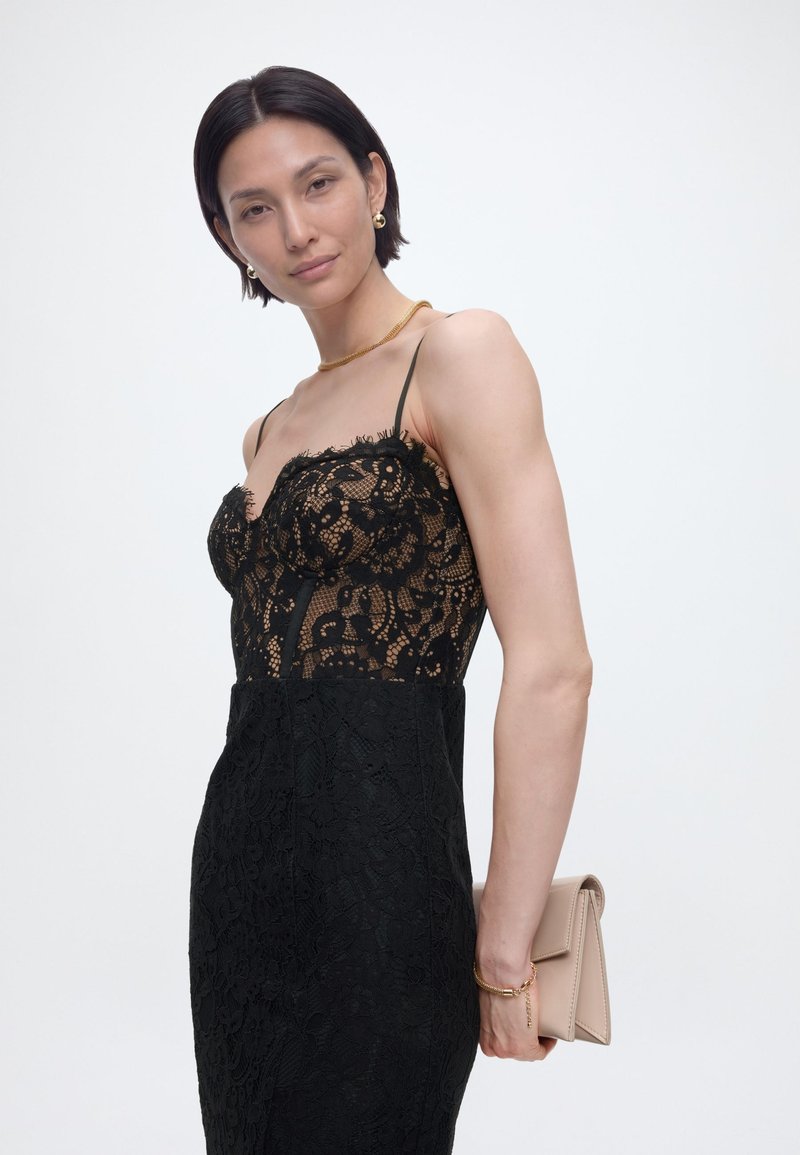 Bardot BLAINE LACE BUSTIER MIDI DRESS - Cocktail dress / Party dress -  black - Zalando.ie
