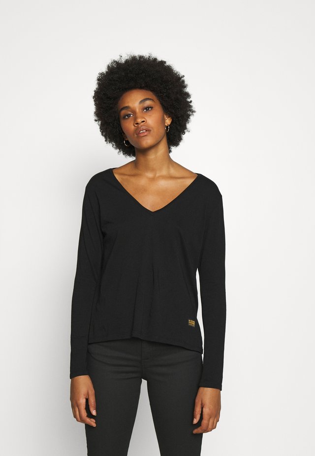 CORE STRAIGHT V T WMN L\S - T-shirt à manches longues - dark black