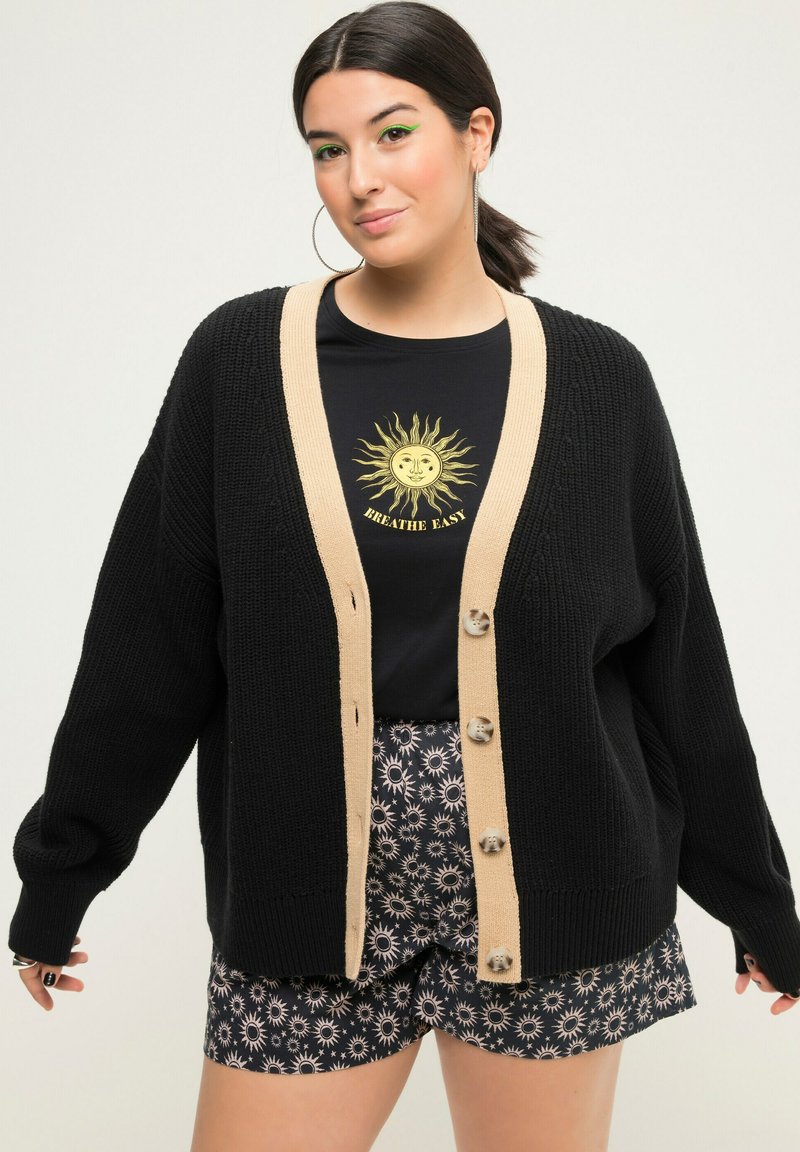 Studio Untold COLORBLENDE LANGARM - Gilet - black