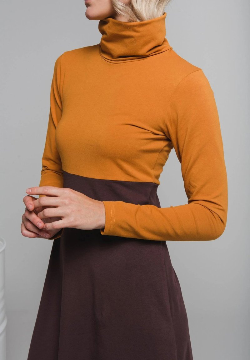 Damen Freizeitkleider | NON+ Jerseykleid mustard brown/senf - JU64924 Damen Freizeitkleider | NON+ Jerseykleid mustard brown/senf - JU64924