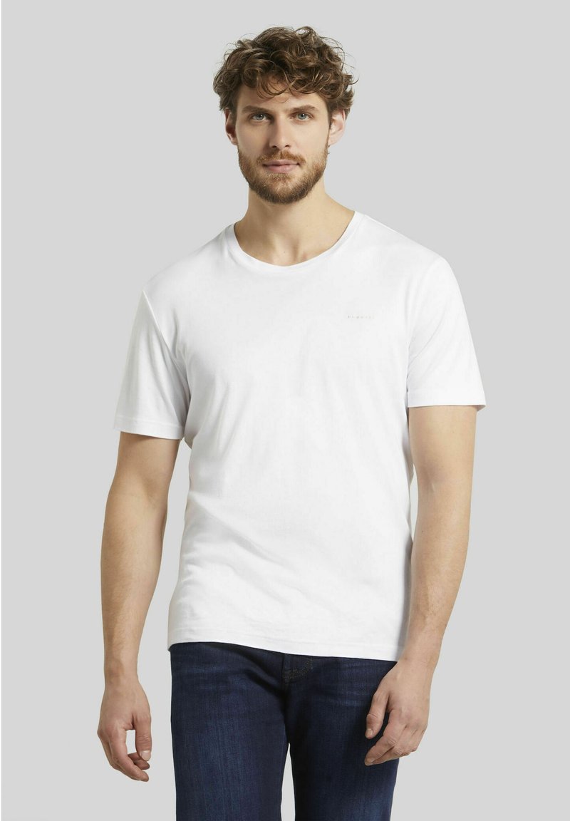 Bugatti T-Shirt Uomo Con Scollo Rotondo, Maniche Corte, Puro Cotone, Vestibilità Moderna - Basic Lavabile