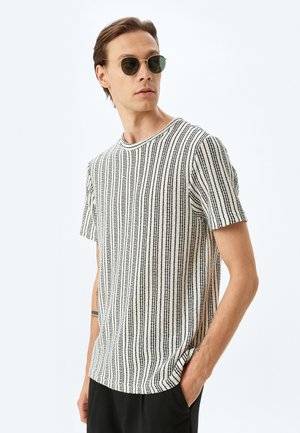 STRIPED - Camiseta estampada - black