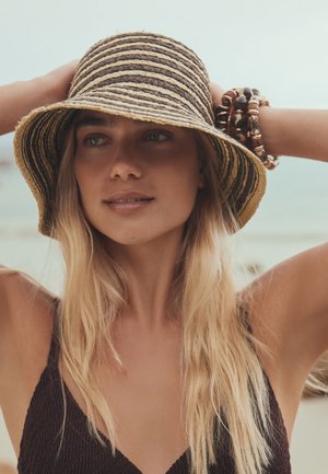 Next STRIPE BUCKET - Chapeau - chocolate brown natural