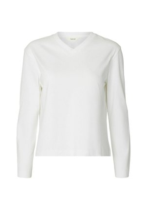 Selected, LONG-SLEEVED T-SHIRT V-NECK - T-shirt à manches longues - bright white