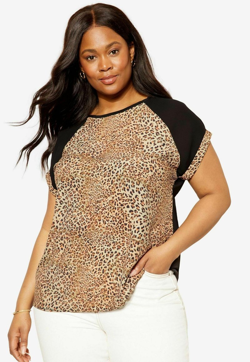 Curves Like These SHORT SLEEVE ROUND NECK  - REGULAR FIT - Blůza - black