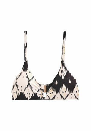 TRIM - REGULAR FIT - Bikini augšdaļa - ecru black foil ikat