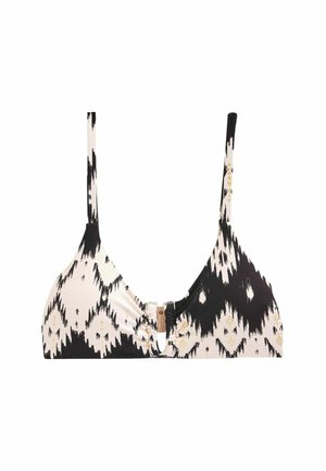 Next TRIM - REGULAR FIT - Bikini-Top - ecru black foil ikat