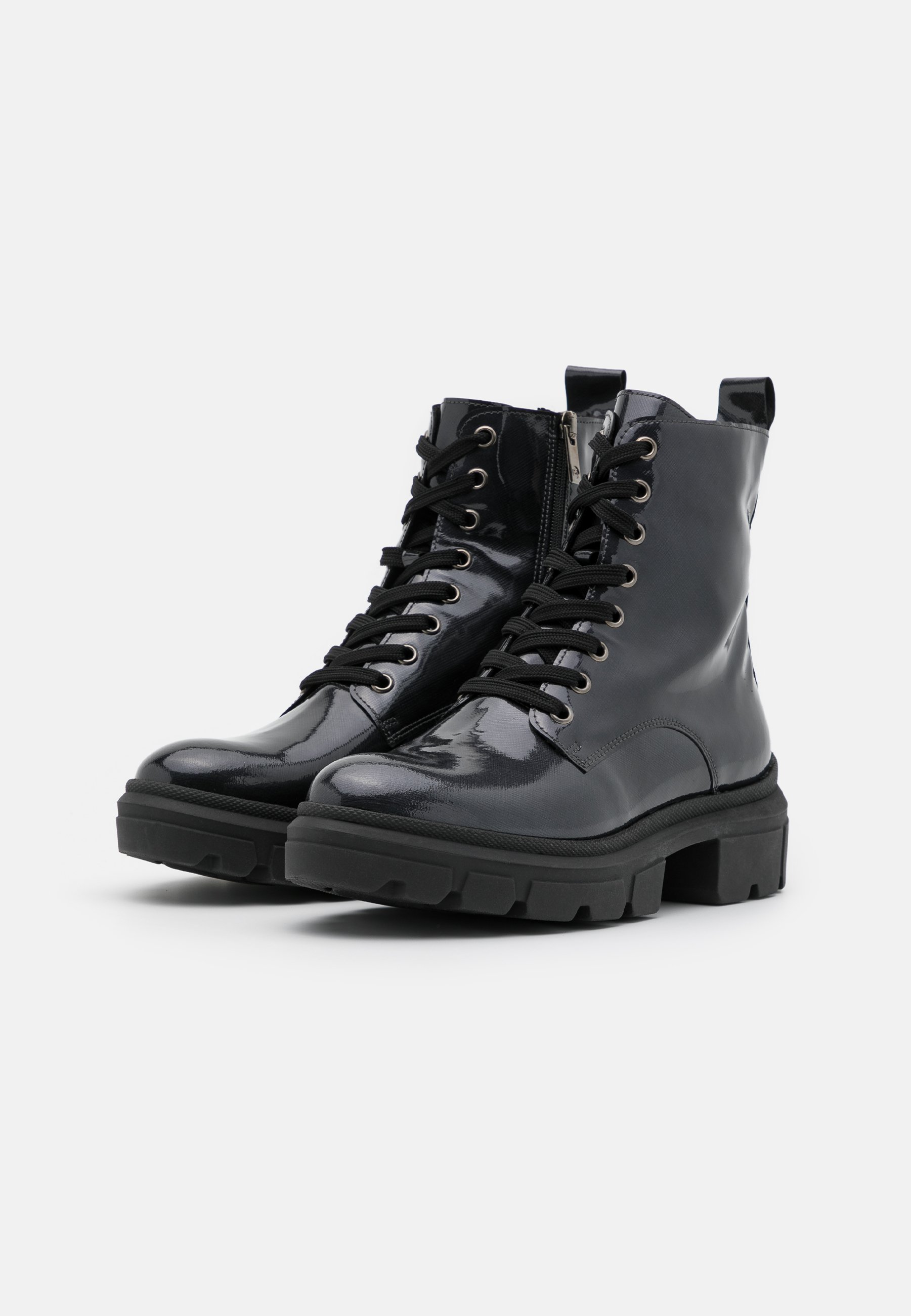 Bota Militar en charol efecto purpurina