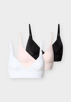 3 PACK - Hosszított melltartó - black/white/pink