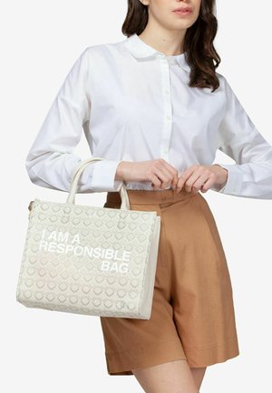 V73 SHOPPING RESPONSIBILITY LOGO - Handtas - bianco