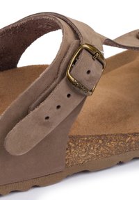 Sandales Cuir Femme Egizio Marron - Style Tongs Cordelette, Fait Main En Italie