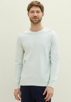 IN MELANGE OPTIK - Strickpullover - white paradise mint neps