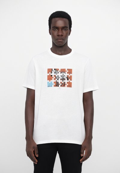 PS Paul Smith JIGSAW ZEBRA - T-shirt imprimé - white