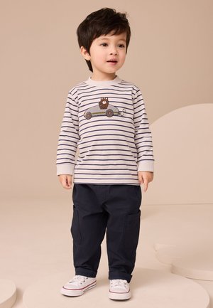 Next, REGULAR FIT - LONG SLEEVE - Top s dlhým rukávom - white/blue stripe bear car