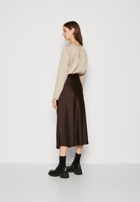 Lindex MARIA - A-linjekjol - dark brown